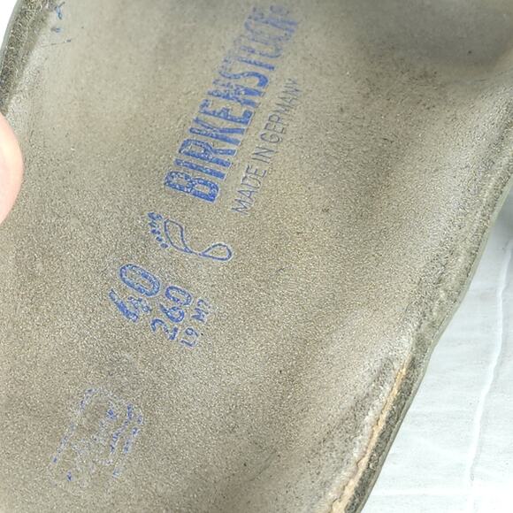 BIRKENSTOCK Women Arizona EU40 US9 Camo Green Birko-Flor SoftFB Slide Sandals - Picture 11 of 16